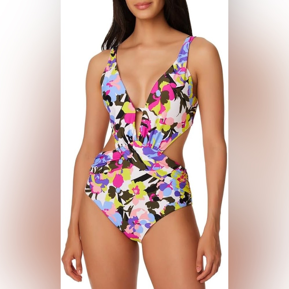 Bar III Paradise Garden Monokini One-Piece Swimsuit Size Small